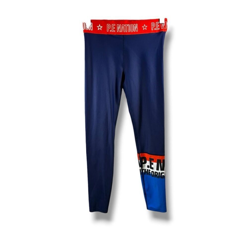 PE Nation Kicker Legging Print 23” in Navy and Orange Size S